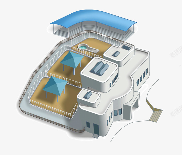 卡通手绘建筑物png免抠素材_新图网 https://ixintu.com 卡通手绘 建筑物 立体