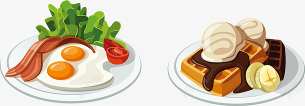 精美早餐食物矢量图ai免抠素材_新图网 https://ixintu.com 价单 巧克力 早餐 精美 肉狗 蛋糕 食物 矢量图