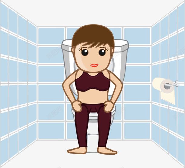 上厕所png免抠素材_新图网 https://ixintu.com 上厕所 人物 免费矢量下载 插画 美女 茅房