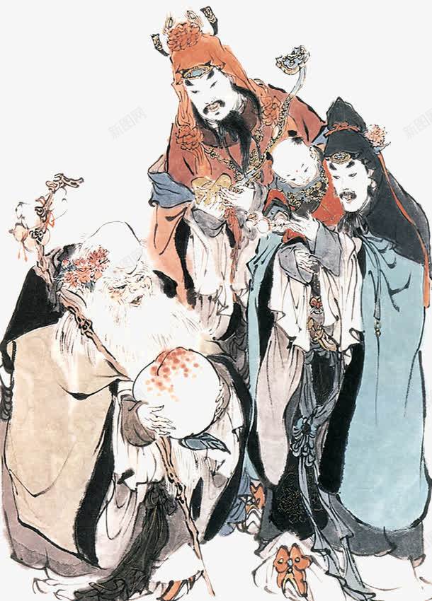 传统国画人物png免抠素材_新图网 https://ixintu.com 中国人物画 人物肖像写意 写意人物画 古代人物画 道教人物画