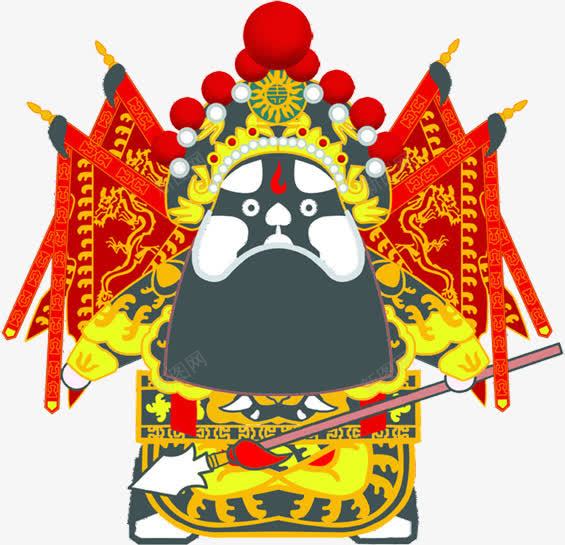 卡通手绘黑脸京剧人物png免抠素材_新图网 https://ixintu.com 京剧 人物 卡通 黑脸