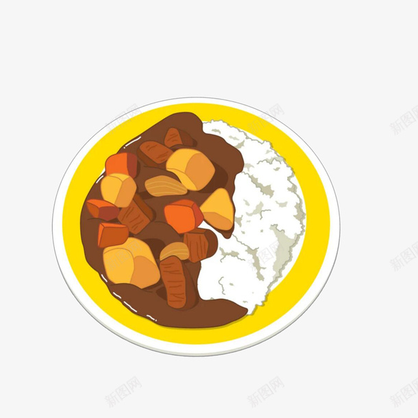 手绘午餐咖喱饭png免抠素材_新图网 https://ixintu.com 午餐卡通 午餐饭 卡通咖喱饭 卡通手绘 印度咖喱 咖喱饭 美食