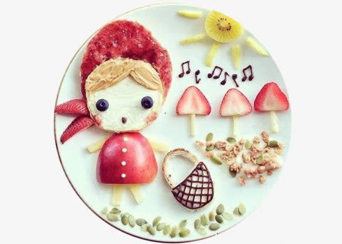 辅食png免抠素材_新图网 https://ixintu.com 卡通 小姑娘 彩色