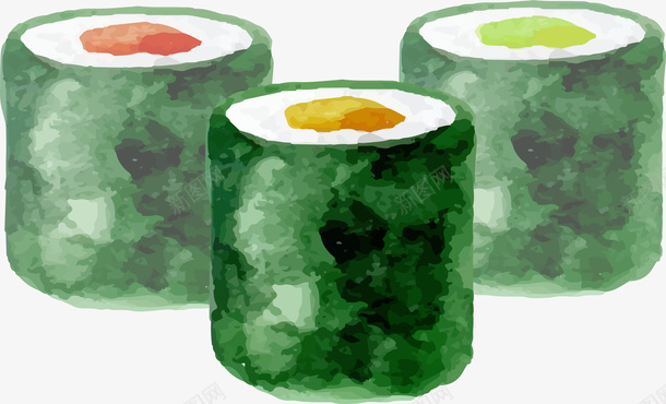 水彩手绘饭团寿司png免抠素材_新图网 https://ixintu.com 卡通 寿司 手绘 矢量图案 美食 食物餐饮 饭团