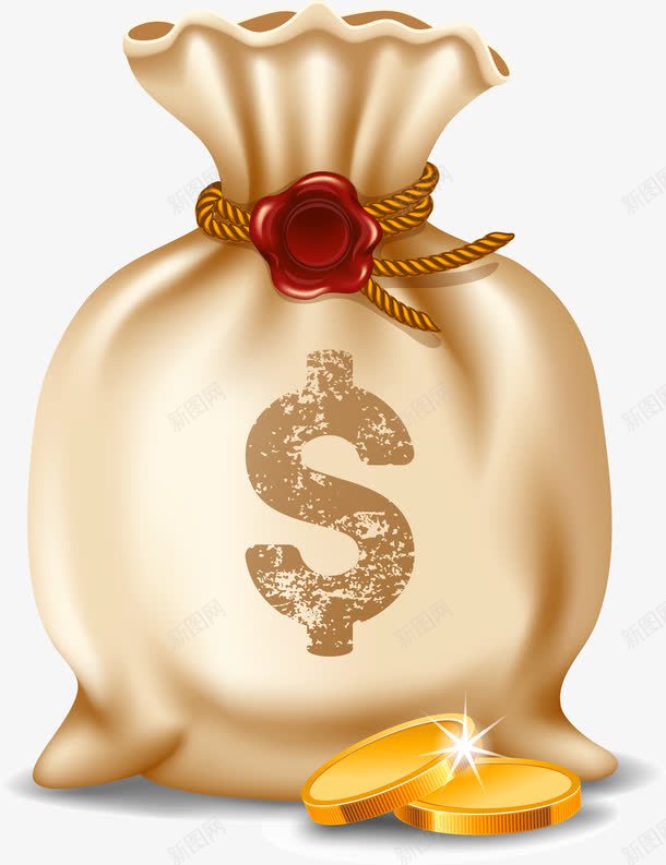 漂浮金币钱袋png免抠素材_新图网 https://ixintu.com 漂浮金币 金币 钱 钱袋