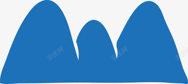 卡通蓝色山峰png免抠素材_新图网 https://ixintu.com 卡通图案 山 山坡 山峰 山顶 扁平化小山 扁平小山 旅游 蓝色 郊外 高山