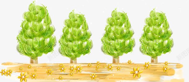 卡通小树绿植图案png免抠素材_新图网 https://ixintu.com 卡通 小树 手绘图 树叶 树木 植物 简图 绿植