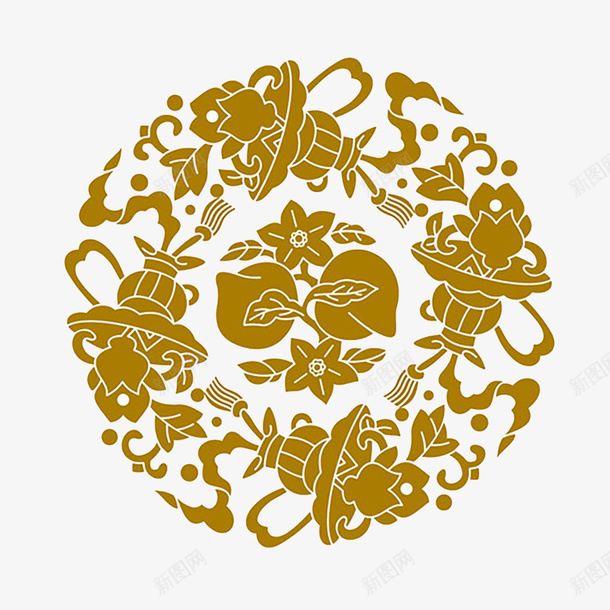 剪纸图腾png免抠素材_新图网 https://ixintu.com 剪纸 图案 图腾 圆