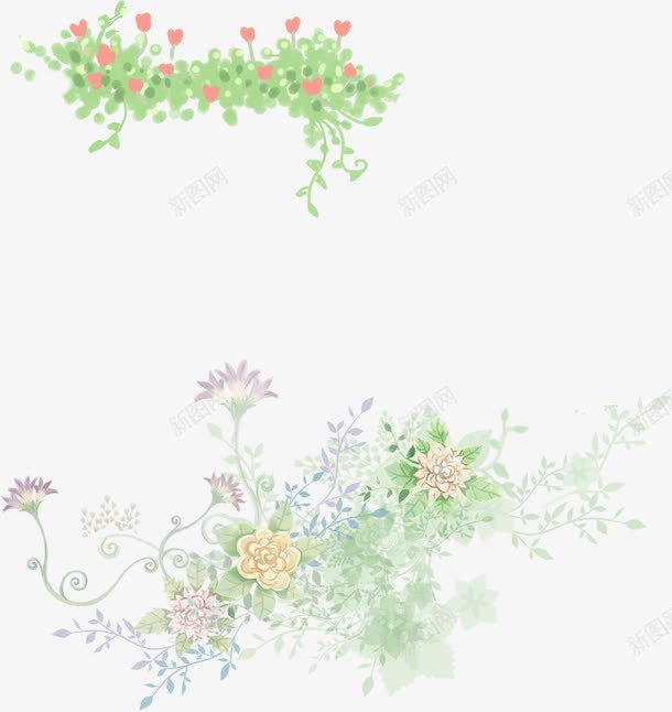 手绘漫画艺术花朵植物png免抠素材_新图网 https://ixintu.com 植物 漫画 艺术 花朵