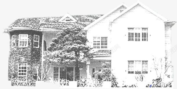 复古元素白色的建筑别墅png免抠素材_新图网 https://ixintu.com 元素 别墅 复古 建筑 白色 连排别墅