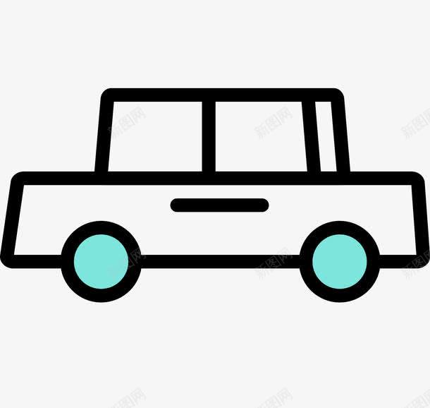 黑色粗线组成的汽车png免抠素材_新图网 https://ixintu.com 交通 汽车 黑色线条