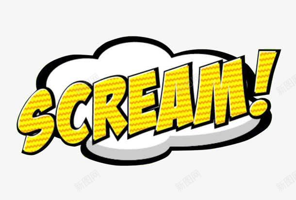 SCREAM惊叹标贴png免抠素材_新图网 https://ixintu.com SCREAM 卡通人物 卡通惊叹 卡通插画 卡通漫画 惊叹号 惊叹标贴