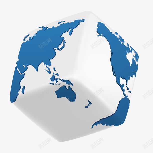 白色立体图形蓝色大陆png免抠素材_新图网 https://ixintu.com 图形 大陆 白色 白色蓝色 立体 蓝色