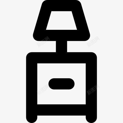 床头柜图标png_新图网 https://ixintu.com 卧室床头柜 古董 家具和家居 年份 建筑 抽屉 灯