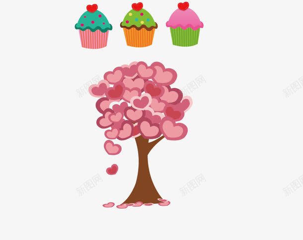情人节粉色爱心树png免抠素材_新图网 https://ixintu.com 情人节 爱心树 矢量粉色爱心树 粉色爱心树