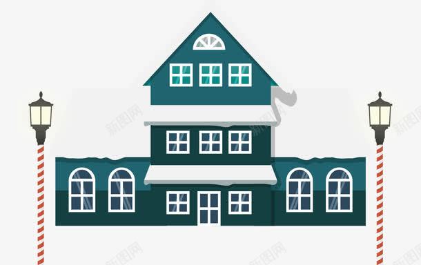 卡通房屋矢量图ai免抠素材_新图网 https://ixintu.com 卡通 房屋 路灯 矢量图