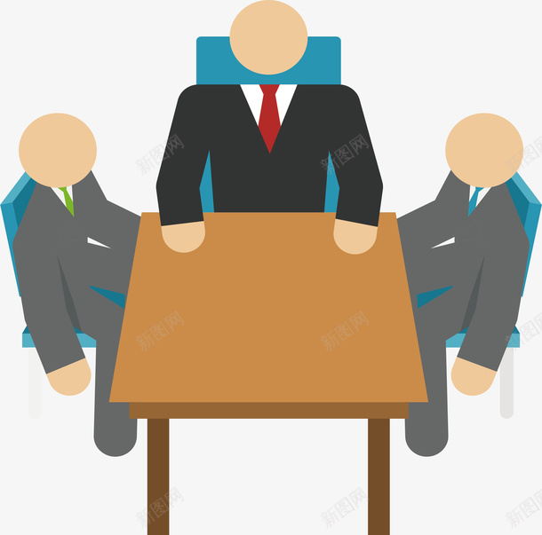 进行商务会议的小人矢量图ai免抠素材_新图网 https://ixintu.com 三人会议 会议 商务会议 商务小人 开会 矢量png 矢量图