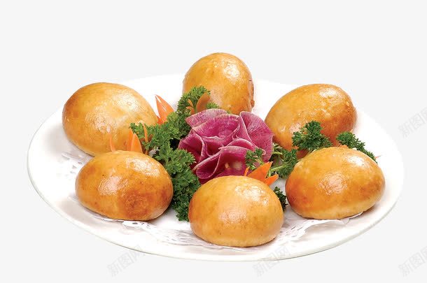 一盘奶黄包png免抠素材_新图网 https://ixintu.com 中华美食 中国美食 产品实物 奶黄包 菜品 餐饮