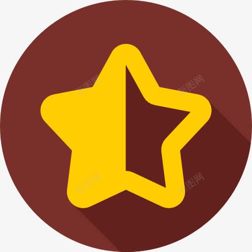 半星图标png_新图网 https://ixintu.com 一半 半星 形状 明星 星 标志 空 符号