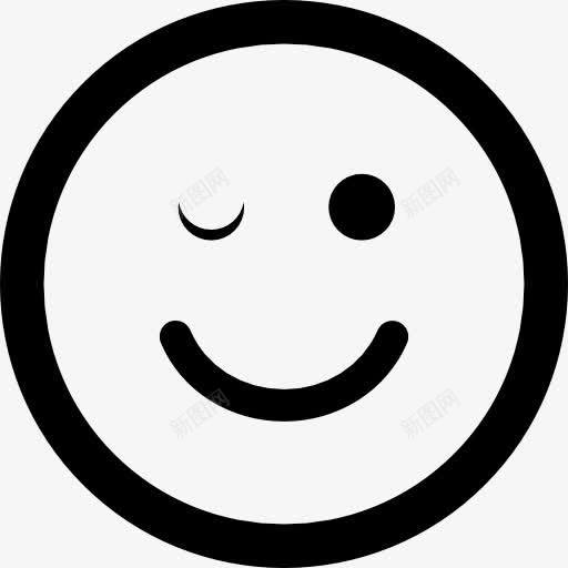 眨眼表情圆角方形脸图标png_新图网 https://ixintu.com 微笑 接口 眨眼 眼睛 脸 表情
