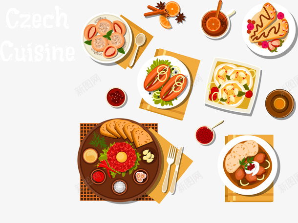 美味菜式矢量图ai免抠素材_新图网 https://ixintu.com 美食 菜式 餐饮 矢量图