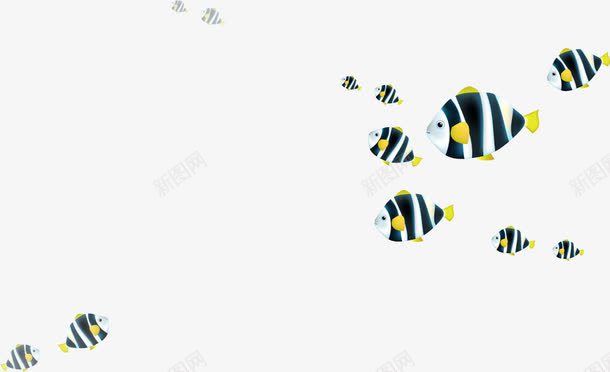 手绘黑黄色金鱼生物png免抠素材_新图网 https://ixintu.com 生物 金鱼 黄色