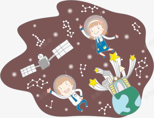 星空手绘矢量图eps免抠素材_新图网 https://ixintu.com 十二星宿 十二星座 卡通人物 宇航员 宇航员素材 手绘人物 漫画 矢量人物 矢量卡通小朋友 矢量图 矢量地球 矢量星空 矢量素材