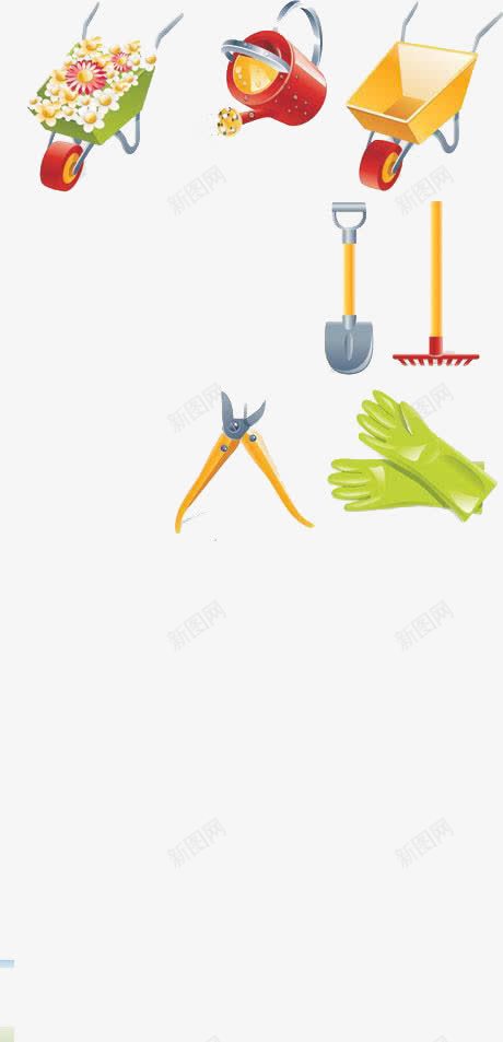 植树节应用图标png_新图网 https://ixintu.com 手套 植树节 水壶 铲子