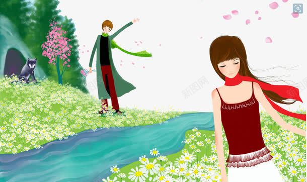 男女青年png免抠素材_新图网 https://ixintu.com Bye 告别 小清新 拜拜 挥手 绿色系