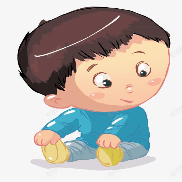 抓自己脚的可爱男孩png免抠素材_新图网 https://ixintu.com 儿童 幼儿 服装