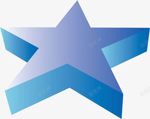 蓝色五星图标png_新图网 https://ixintu.com 五星 五颗星 免抠素材 立体五星 装饰
