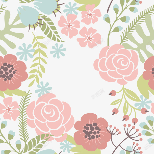 手绘鲜花底纹矢量图ai免抠素材_新图网 https://ixintu.com 底纹 背景 鲜花 矢量图