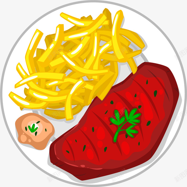 牛排美食图案png免抠素材_新图网 https://ixintu.com 免抠PNG 卡通牛排 土豆 牛排 美味 薯条