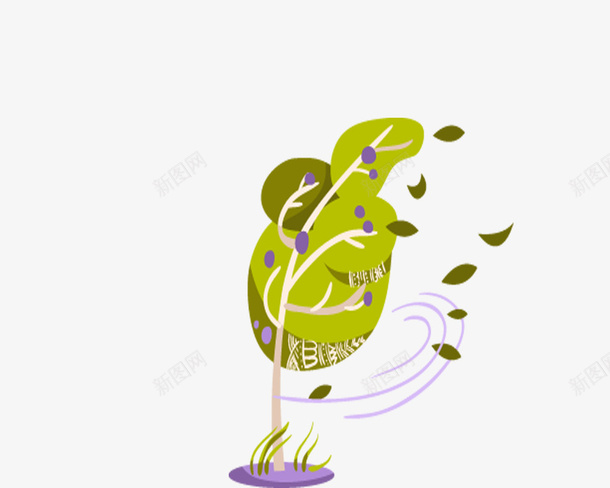 简约风吹绿叶png免抠素材_新图网 https://ixintu.com 叶子 树叶 简约 绿色 透明抠图 风 风吹绿叶