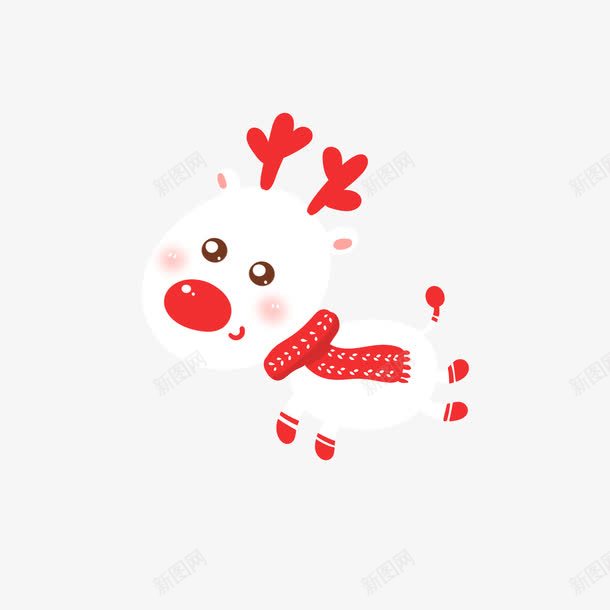 喜庆的新年小鹿png免抠素材_新图网 https://ixintu.com 元素 免抠 喜庆 小鹿