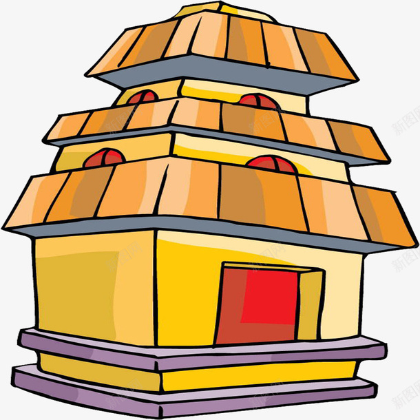 古代寺庙png免抠素材_新图网 https://ixintu.com 三层古寺 卡通庙 古代古寺 古寺 复古寺庙 寺庙 手绘卡通古寺