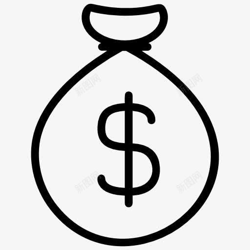 钱袋子图标png_新图网 https://ixintu.com 商业 美元符号 货币 钱 钱字符号 钱袋子 银行