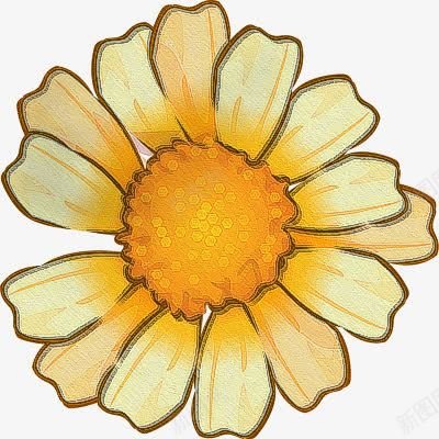 电脑手绘小黄花png免抠素材_新图网 https://ixintu.com 手绘 花卉 黄色