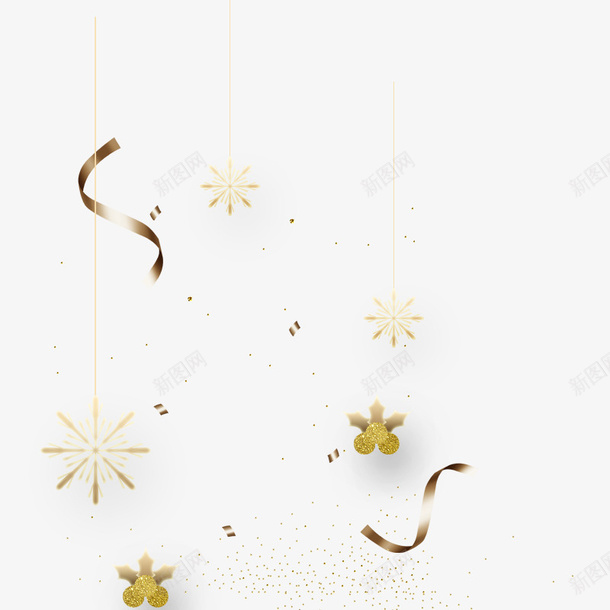 金色雪花纹理装饰图png免抠素材_新图网 https://ixintu.com 圣诞纹理 圣诞装饰 线性装饰 西方节日 设计图 金色雪花