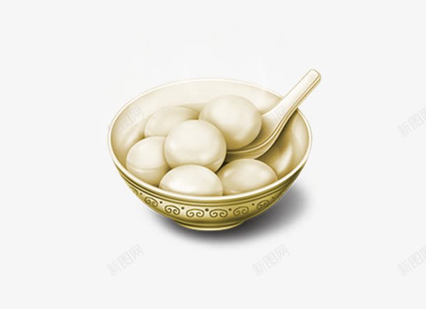 手绘汤圆png免抠素材_新图网 https://ixintu.com 一碗汤圆 手绘 汤圆 调羹