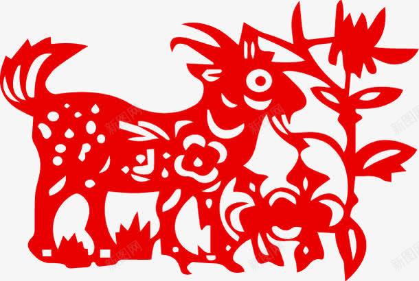 中国风剪纸十二生肖羊png免抠素材_新图网 https://ixintu.com 中国风 剪纸 十二生肖 羊