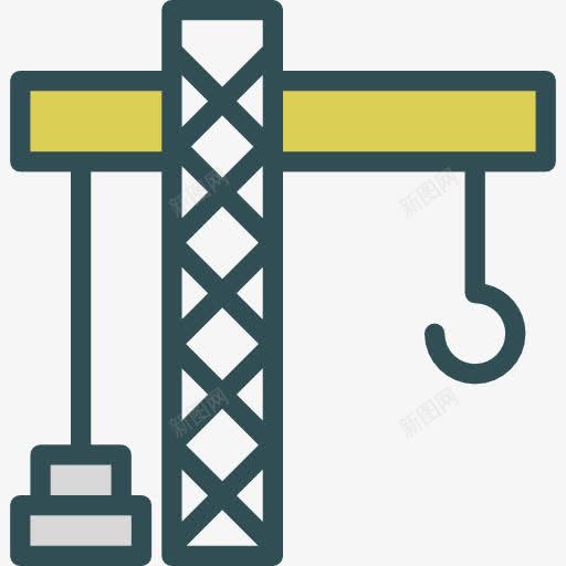 鹤图标png_新图网 https://ixintu.com 升降机 施工 起重机 钩