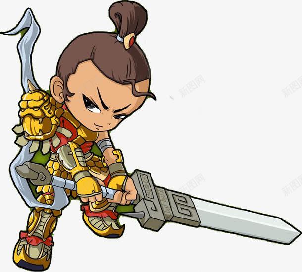 手持巨剑卡通人物png免抠素材_新图网 https://ixintu.com 人物 卡通 手持