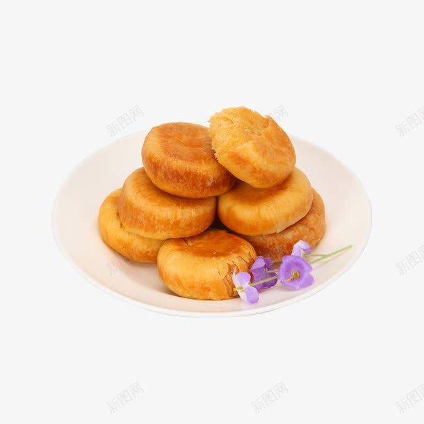 盘子里的肉松饼png免抠素材_新图网 https://ixintu.com 促销 盘子 美味 肉松饼 零食