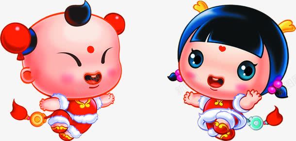 手绘可爱中国风年画福娃png免抠素材_新图网 https://ixintu.com 可爱 国风 年画