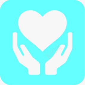 爱心蓝色手掌标签图标png_新图网 https://ixintu.com 手掌 标签 爱心 蓝色