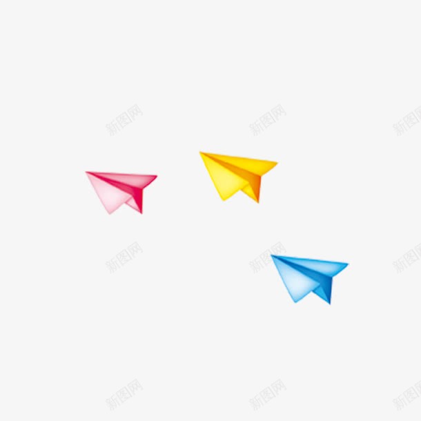 彩色纸飞机png免抠素材_新图网 https://ixintu.com 卡通 彩色 纸飞机
