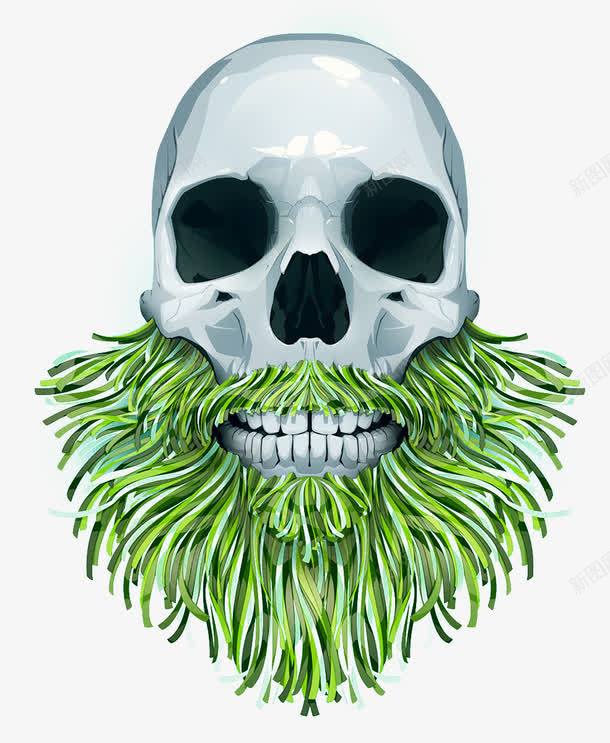长草的骷髅头png免抠素材_新图网 https://ixintu.com 手绘骷髅头 长草的骨头 骷髅头