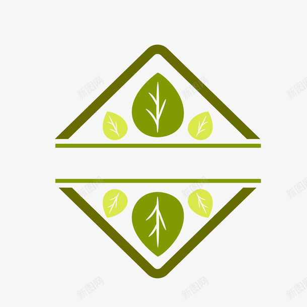 绿色食品标签文案背景png免抠素材_新图网 https://ixintu.com 卡通叶子 文案背景 绿色叶子 绿色食品标签
