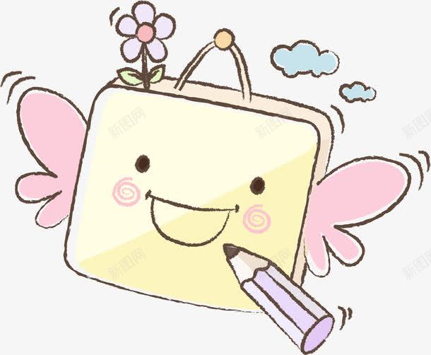 魔幻小书包png免抠素材_新图网 https://ixintu.com 书包 可爱 手绘 花